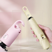 Parapluie de voyage pliable ultra-léger 5 sections avec logo personnalisé OEM, ouverture et fermeture automatiques, mousqueton à 6 baleines, pour femme et fille, protection soleil et pluie