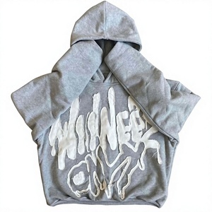 Sweat-shirt à capuche zippé bleu pour homme Rise, coupe classique, streetwear, design appliqué, logo frontal, polaire polyester, automne, ODM - Product Image 1