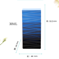 Flacon de parfum dégradé de 30 ml avec surface géométrique à facettes, conteneur de parfum vide rechargeable, vente en gros directe d'usine