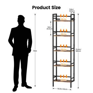 <span class=keywords><strong>Portabottiglie</strong></span> da Vino a 5 Livelli Autoportante o da Parete, Espositore per Bottiglie, Scaffale Organizzatore, Pallet Racking - Product Image 2