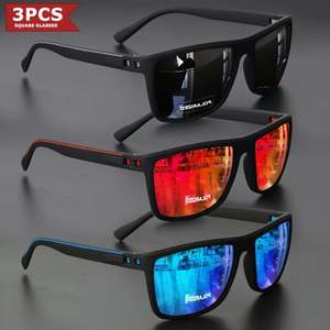 Gafas de Sol Polarizadas con Montura Cuadrada para Vacaciones, Pesca y Conducción, con Lentes Multicolor Recubiertas y Bisagras de Resorte de Calidad Personalizadas para Hombre y Mujer - Product Image 1