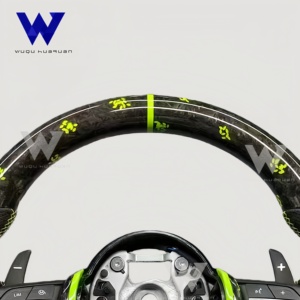 Volante in Fibra di Carbonio Forgiata Verde con Motivo, Adatto per <span class=keywords><strong>BMW</strong></span> F10 F30 F11 E90 E70 <span class=keywords><strong>E87</strong></span> E92 <span class=keywords><strong>F20</strong></span> F21 F31 F32 F07 F12 M3 M6 - Product Image 4