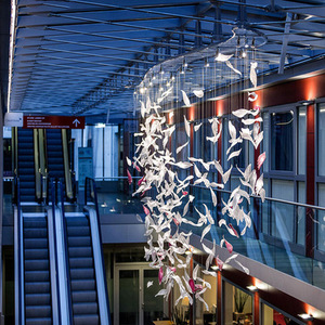 Hit sản phẩm quả cầu sắt bóng cho đèn chùm kiểm soát chuyển đổi marsden Nordic Globe Chandelier - Product Image 1