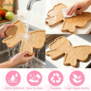 Bandeja de Servir de Bambú en Forma de Lazo, Bandeja de Madera para Frutas y Postres, Decoración Ideal para Fiestas y Regalo para Cumpleaños y Bodas - Product Image 2