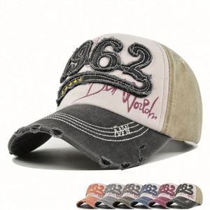 Casquettes de baseball en coton lavé vieilli, style déchiré, pour homme et femme, avec broderie 3D sportive vintage, vente en gros - Product Image 1