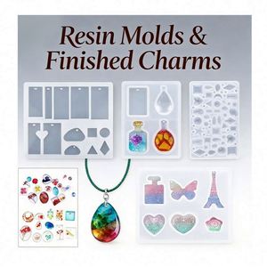 TOYSRUNNER Jewelry Craft <b>DIY</b> <b>Kit</b> Hard Crystal Clear UV Epoxy LED Lamp Silicone Molds Glitter Foil Flowers Pendants Earrings - Product Image 5