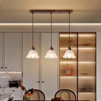 Nouveau design et décoration de style chinois LED style italien forme spéciale suspension antique E27 lustres de plafond en noyer