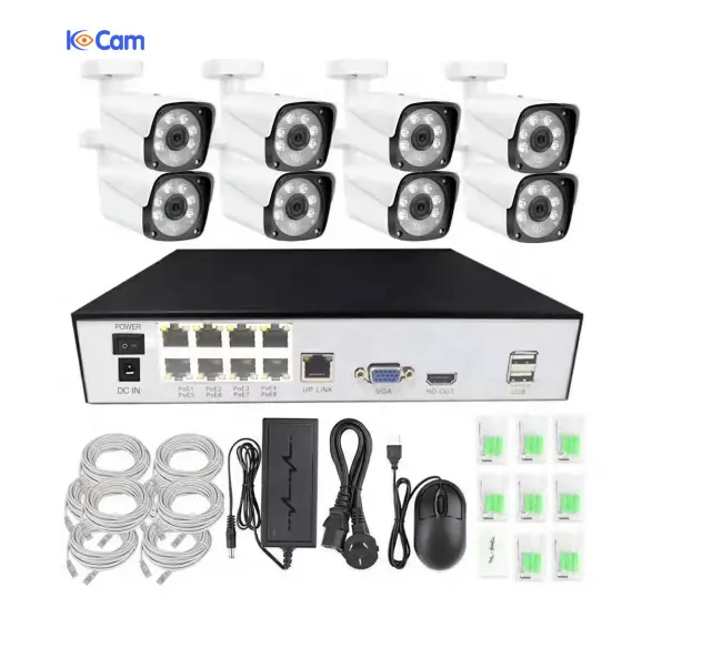 8CH 5MP PoE Home Security Kamera System,Wired 5MP Outdoor PoE IP Kamera, 5MP 8 Kanal NVR Sicherheit System