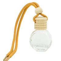 Diffuseur de désodorisant de voiture carré de luxe personnalisé 8ml contenant de parfum suspendu vide automatique avec bouchon en liège et bouchon à vis