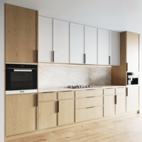 Fabricant d'armoires de cuisine modulaires RTA, conception d'armoires de rangement en MDF, armoires de cuisine autoportantes en placage pour coin de cuisine