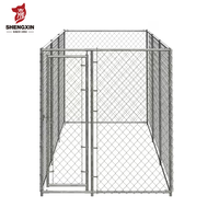 Grand chenil en acier durable pour chien, maillon de chaîne en fer, cage en métal pour chien, grand chenil extérieur galvanisé