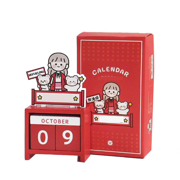 Уникальный настольный календарь, вечный календарь, блок дисплея, аксессуар, деревянный вечный календарь