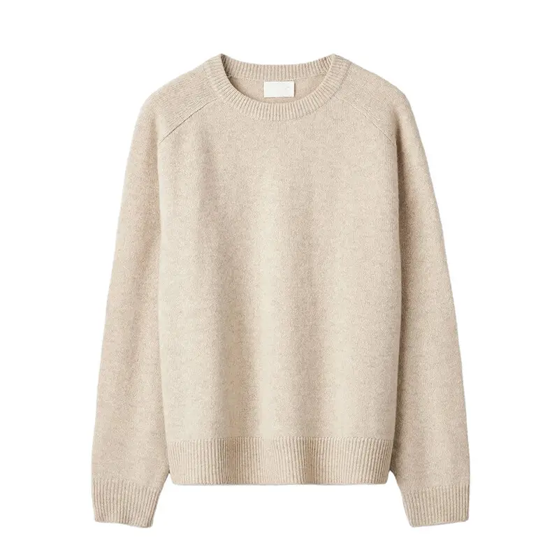 Knitted custom sweater OEM ODM custom women's sweater 100% cashmere sweater women's pullover O-neck long sleeves
