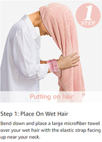 Serviette en microfibre à séchage rapide en gros pas cher, serviette turban personnalisée pour les cheveux pour les filles et les femmes