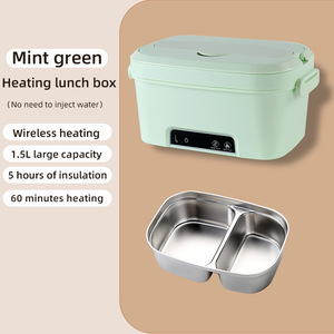 Cordless Self Heating Electric Rechargeable Food Warmer Lunch <b>Box</b> with Stainless Steel Lid Fast Heating & Portable - Product Image 3