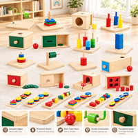 Perlengkapan Taman Kanak-Kanak Bahan Montessori Set Alat Belajar Multi-Piece Bahan Pembelajaran Sensorial Matematika Bahasa Mainan Edukasi