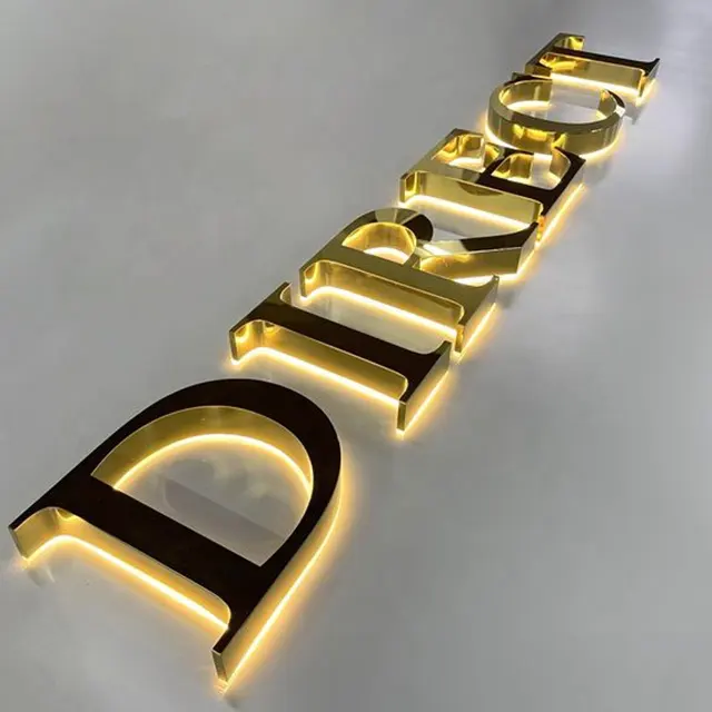 Individuelles Led-Schild Brett Outdoor Werbung Led-Lichtschilder Metall-Hintergrundbeleuchtung Led-Kanal-Buchstaben für Unternehmen