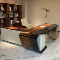 Bureau de direction de style italien en bois massif, design moderne haut de gamme, finition laquée, pour usage commercial