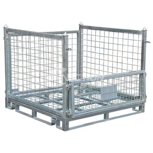 Heavy duty warehouse storage durable wire mesh container iron metal gitterbox pallet cage