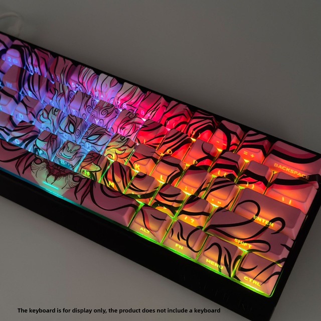 Side-etched Translucent Original Factory Heat-sublimation PBT Keycaps Made in China 61/68/75/87/98/104/108