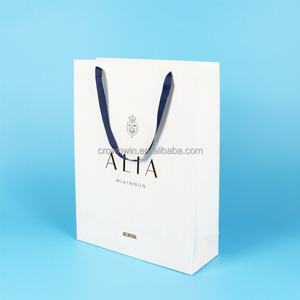 Crown Win Custom Logo Size Copper Coated Customer Shape CYMK Printing Shopping Bags Reticule with Ribbons Strings Hidden Handle - Product Image 3