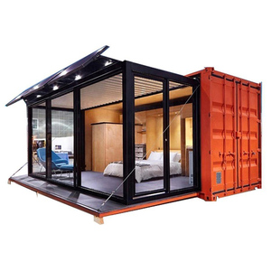 HYSUN di lusso 20HQ pod-out modificato container di trasporto casa coffee shop prefabbricata <span class=keywords><strong>mobile</strong></span> portatile di vetro struttura in acciaio cafe bar - Product Image 2