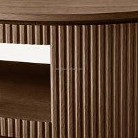 Table basse moderne de luxe pour salon, en bois de chêne massif, de forme ovale