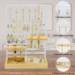 Wrought IronJewelry Rack Earring Storage Rack <b>Necklace</b> Cosmetics Multi-functional Storage Rack <b>Ring</b> Storage Box - Product Image 5