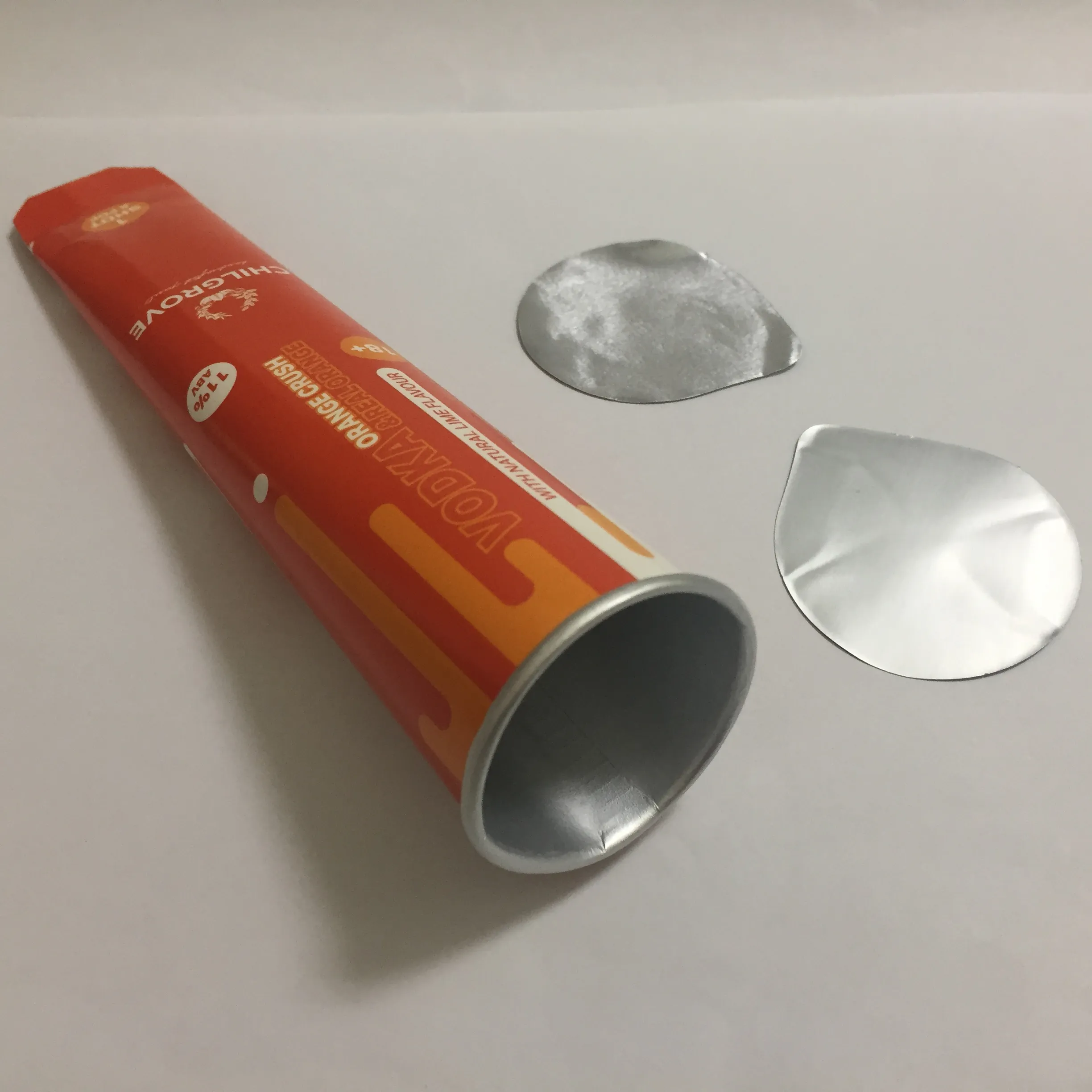 Diseño de logotipo personalizado de impresión de papel de aluminio de Alcohol Calippo hielo crema tubo