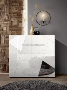 <span class=keywords><strong>Meuble</strong></span> d'appoint Buffet simple peint en blanc <span class=keywords><strong>Meuble</strong></span> <span class=keywords><strong>TV</strong></span> avec rangement avec verre pour salon salle à manger - Product Image 6