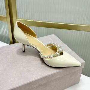 Zapatos de Tacón Alto con Correa en el Tobillo, Elegantes y Transpirables, para Novia, Color Blanco, Punta en Pico, Cómodos para Mujer, para Boda, Verano - Product Image 3