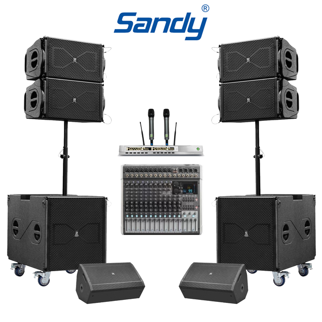 Sandy Audio Line Array K6 Active 12inch Line Array Amplified Line Array Sound System With Mixer Microphone Whole Set