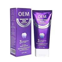 Dentifrice blanchissant violet en gros pour fournisseurs, restaure la couleur des dents, protège l'émail, saveur gardénia