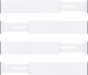 4pcs Trắng tre mở rộng ngăn kéo tổ chức phổ biến giá rẻ Dải phân cách cho phòng ngủ phòng tắm tủ quần áo và tủ quần áo nhà bếp - Product Image 2