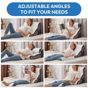 Douleur Soulagement du ronflement Patient Position du corps Sommeil 3 en 1 Lit en mousse triangulaire Oreillers compensés (3 en 1) Patient pour les personnes âgées <span class=keywords><strong>Apnée</strong></span> du sommeil - Product Image 3