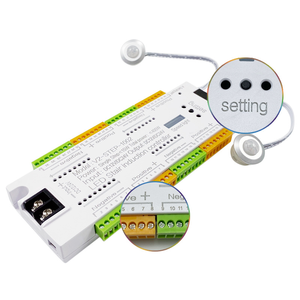Kit d'éclairage d'<span class=keywords><strong>escalier</strong></span> LED à détecteur de mouvement à 32 canaux personnalisé 12V/24V bande lumineuse LED en aluminium E26 lampes murales détection humaine - Product Image 2