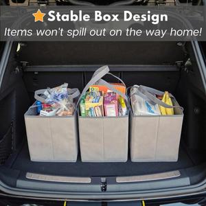 Heavy Duty Reusable Large Non-woven Grocery Bag <b>Foldable</b> Shopping <b>Cart</b> Organizer 3 Pack - Product Image 5