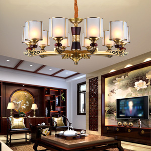 Chinese Style Chandelier All Copper Multi Head Led <b>Light</b> For Living Room Dining Room Bedroom Villa <b>Lighting</b> - Product Image 4