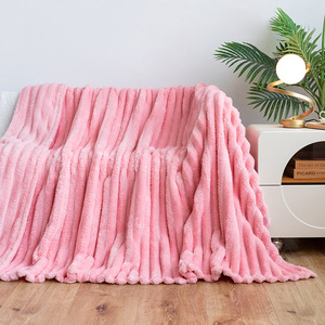 Mu Chất Lượng Tốt Có Thể Đảo Ngược Thêm Dày Polyester Faux Fur Sang Trọng Giường Sofa Lông Cừu Ném Đa Màu Be Faux Fur Chăn - Product Image 4