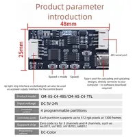 Controlador RGB Lededit CM-XS-485 para Tiras LED WS2812B/2811, 512 Píxeles de Carga Máxima, Programable por Software Serial, a Todo Color, 2 Años de Garantía