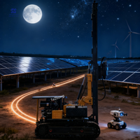 Foreuse hydraulique polyvalente avec moteur et pompe pour sols complexes – Haute capacité de charge pour des fondations stables sur terrains inégaux