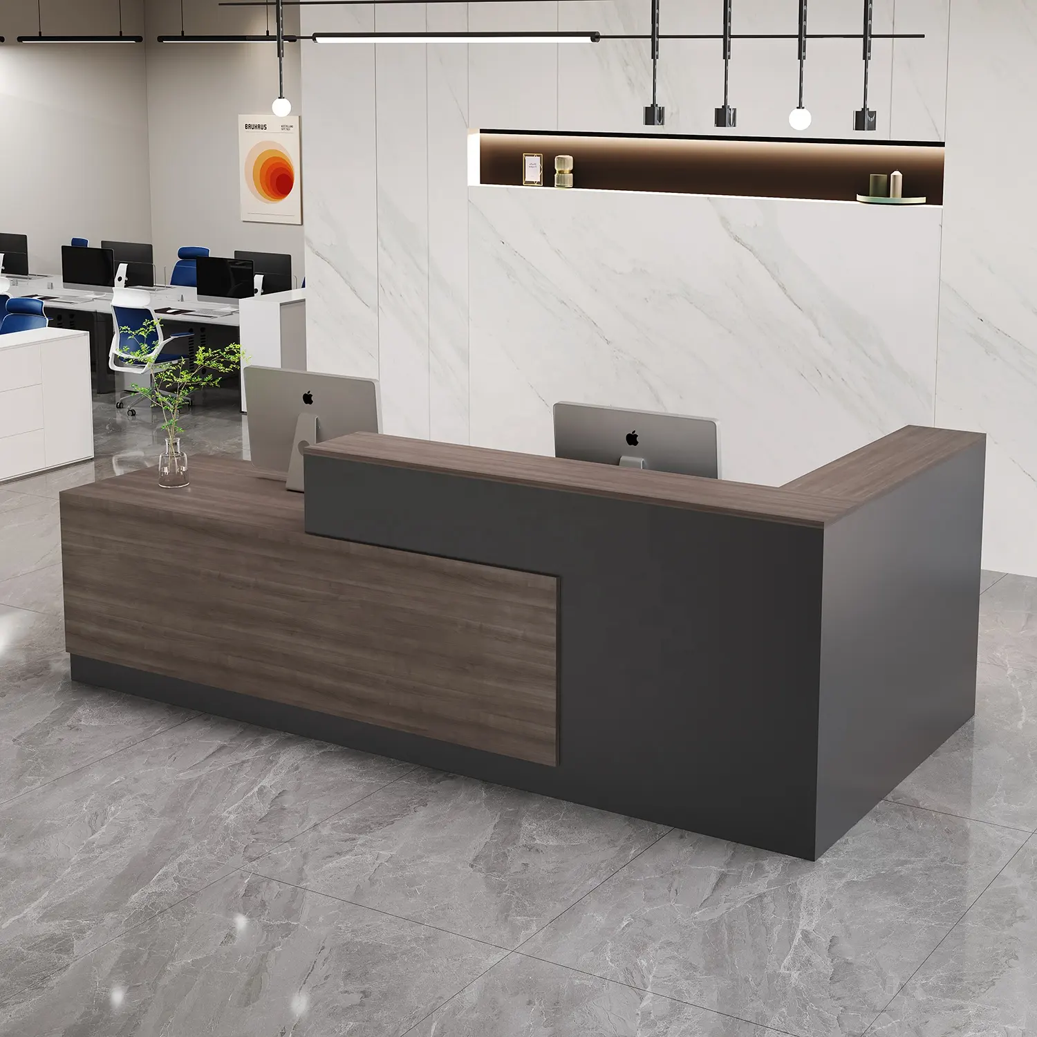 Top Quality Luxury Commercial Long Hospital Office Art Shape New Style Counter Reception Desk
