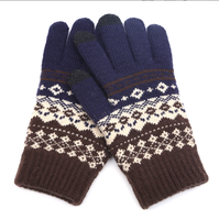 Nouveaux gants jacquard en acrylique pour femme, chauds, à doigts séparés, pour l'hiver, pour usage quotidien et extérieur