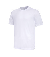 Kaos Olahraga Pria Lengan Pendek O-Neck Poliester 120g Motif Kotak-kotak Cepat Kering Bernapas Satu Potong Buatan Khusus