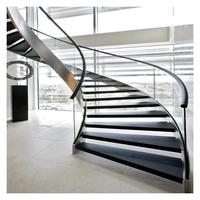 Escalier Circulaire Personnalisé de Luxe avec Marches en Bois Massif et Structure Métallique pour Escalier de Maison Moderne