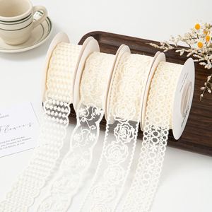 High Quality White Embroidery <b>Lace</b> Trim with No <b>Elastic</b> <b>Lace</b> Mesh for Garment Gift Ribbons - Product Image 3