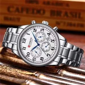 Reloj de Pulsera CURREN 8466 para Hombre, Marca de Primera Calidad, de Acero Inoxidable, con Calendario, Cronógrafo, Resistente al Agua, con Correa de Cuero - Product Image 3