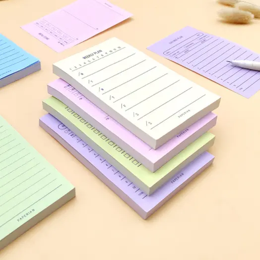 دفتر ملاحظات ذو لون فلورسنت بسيط, دفتر ملاحظات ذو لون فلورسنت بسيط ، مناسب لأسبوع وشهر وخطة عام ، وكتاب وقائمة تسوق ، ووسادات ملاحظات لاصقة