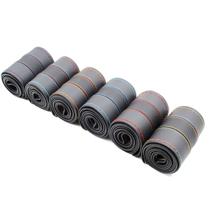 Cubierta de <span class=keywords><strong>volante</strong></span> de coche de fibra de carbono, cosido a mano de plástico - Product Image 1