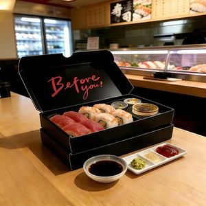 Индивидуальные премиальные коробки для суши на вынос — одноразовые контейнеры для бенто с индивидуальным логотипом (комплекты <span class=keywords><strong>2</strong></span>/3) для доставки еды - Product Image 4